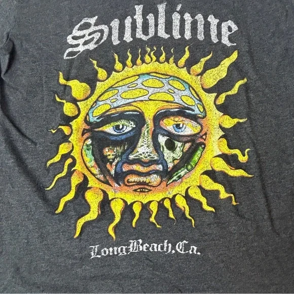 Sublime Band Sun Shirt Long Beach, California, dark gray T-shirt Graphic Tee Siz - Picture 3 of 5